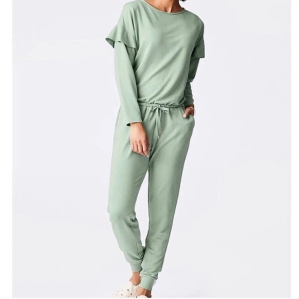Matilda Jane Ruffles Resting Day Romper Mint Green Jumpsuit Sz Small NWT